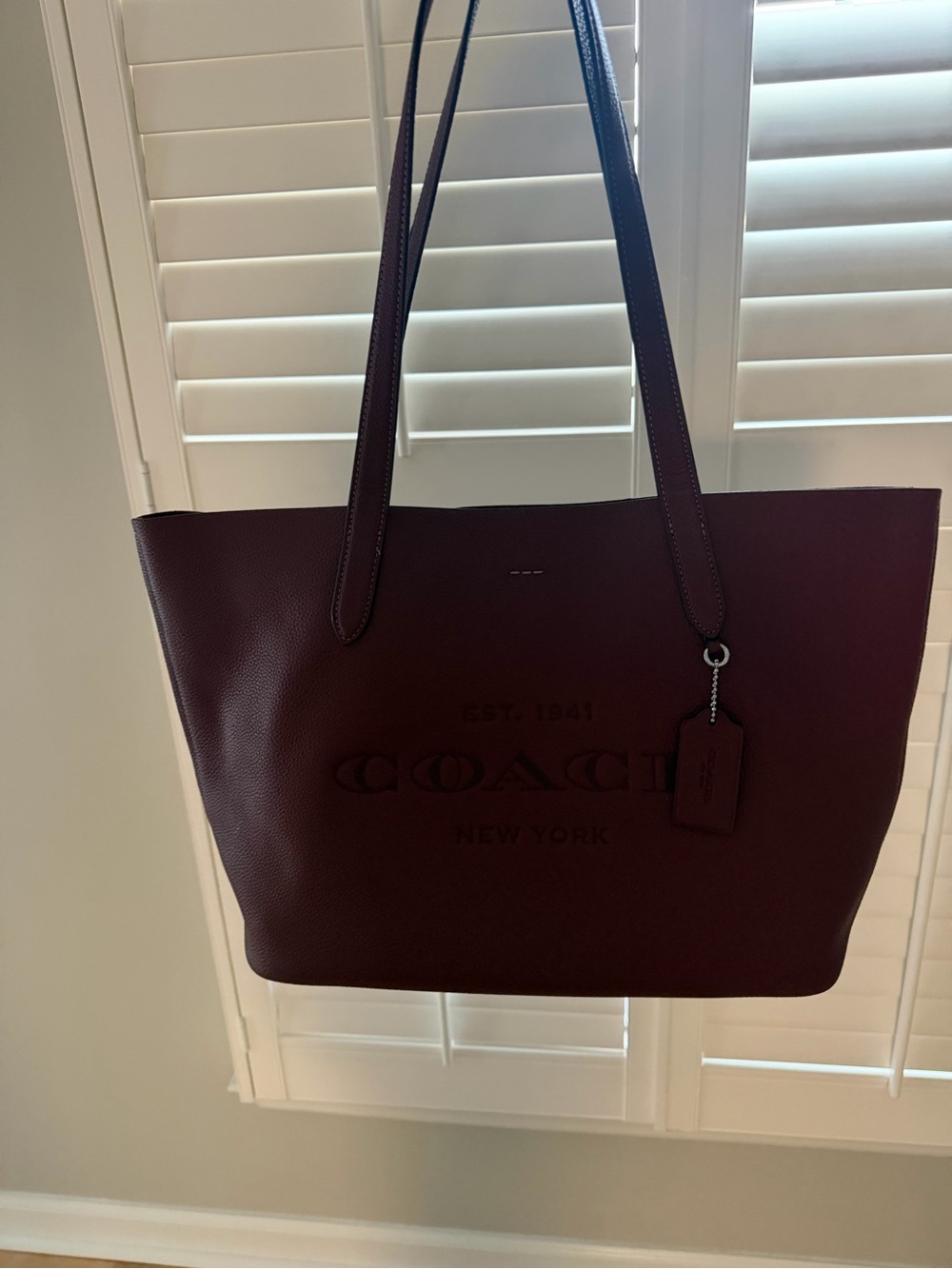 Coach Leather Tote Bag - Wine - Picture 6 of 6